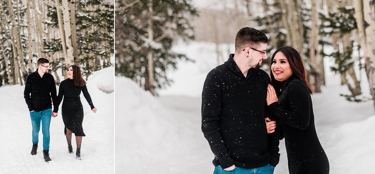 Tina & Tyler | Snowy Engagement Photos on the Mesa