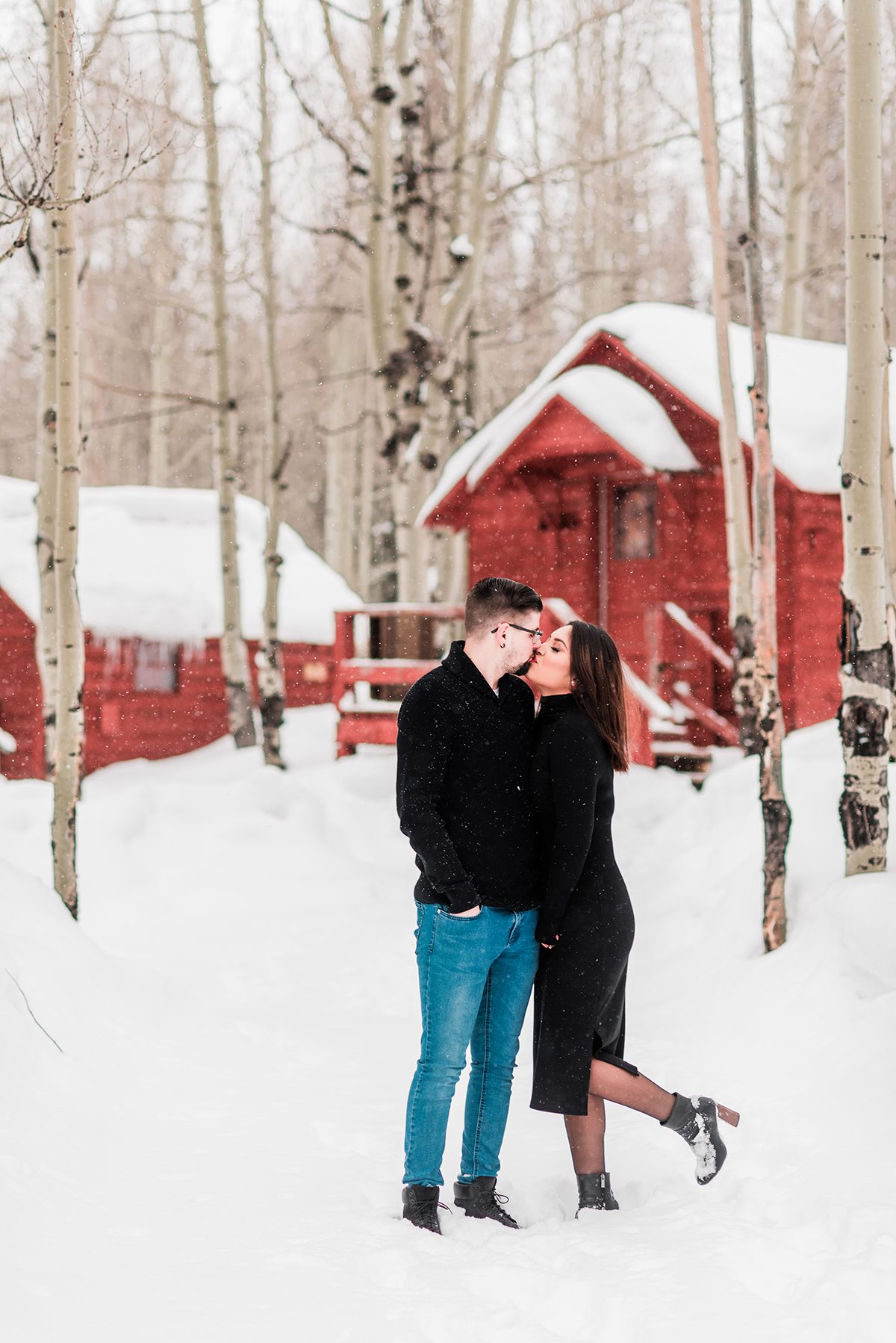 Tina & Tyler | Snowy Engagement Photos on the Mesa