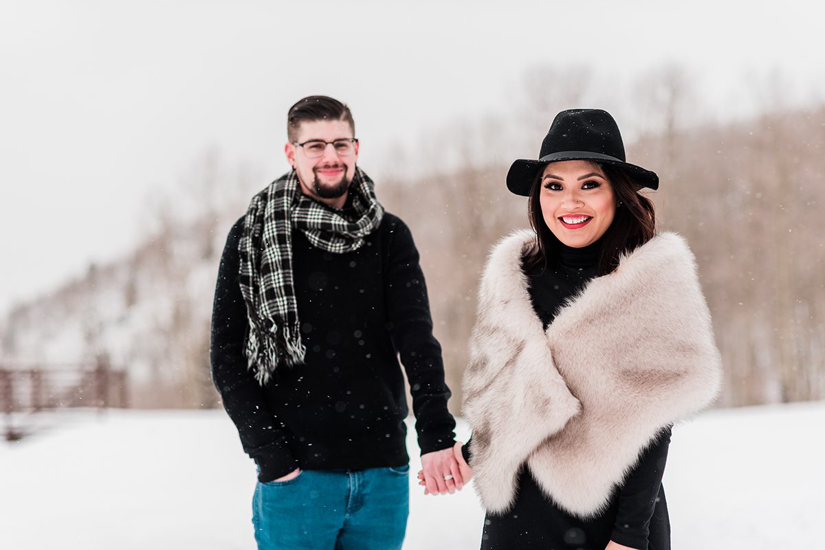 Tina & Tyler | Snowy Engagement Photos on the Mesa