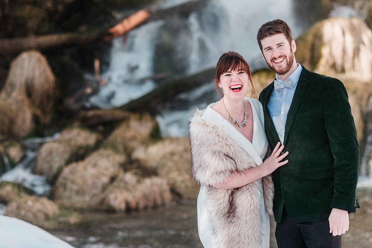 Marion & Nathan | Winter Engagement Photos at Rifle Falls State Park