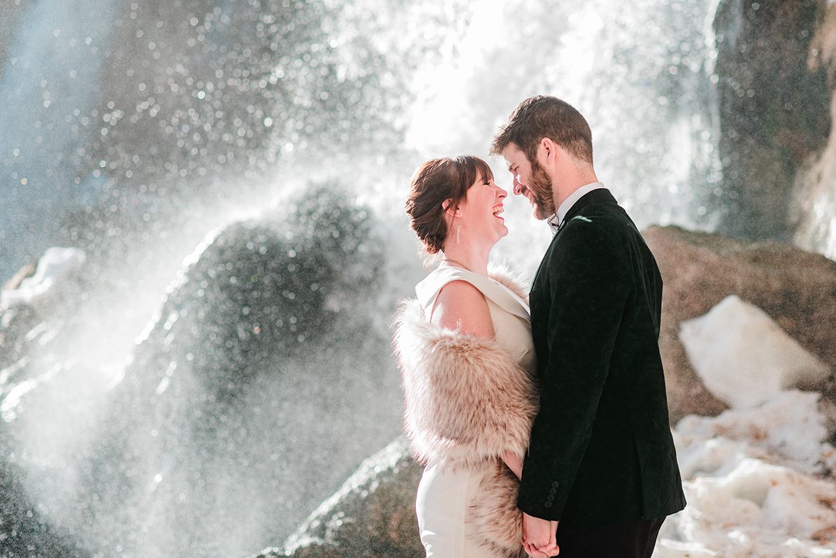 Marion & Nathan | Winter Engagement Photos at Rifle Falls State Park