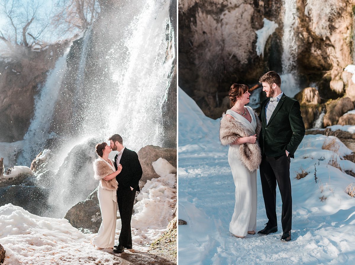 Marion & Nathan | Winter Engagement Photos at Rifle Falls State Park