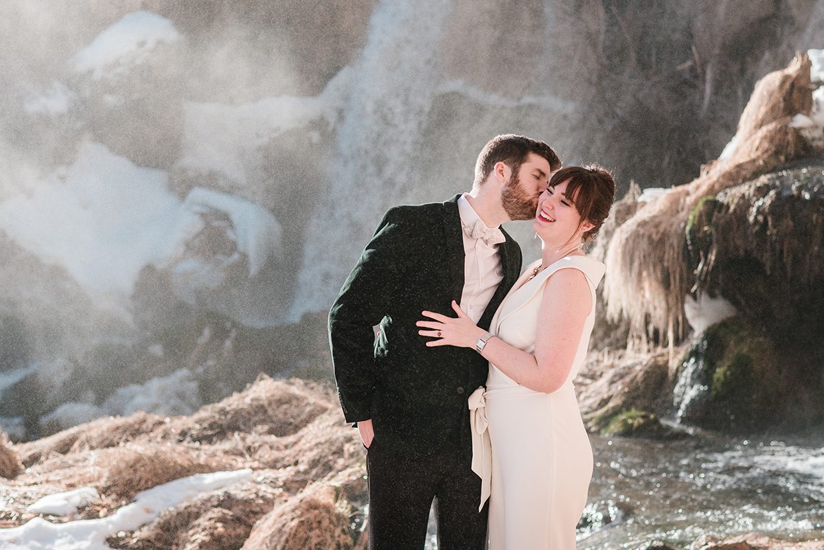 Marion & Nathan | Winter Engagement Photos at Rifle Falls State Park