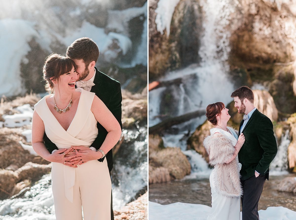 Marion & Nathan | Winter Engagement Photos at Rifle Falls State Park