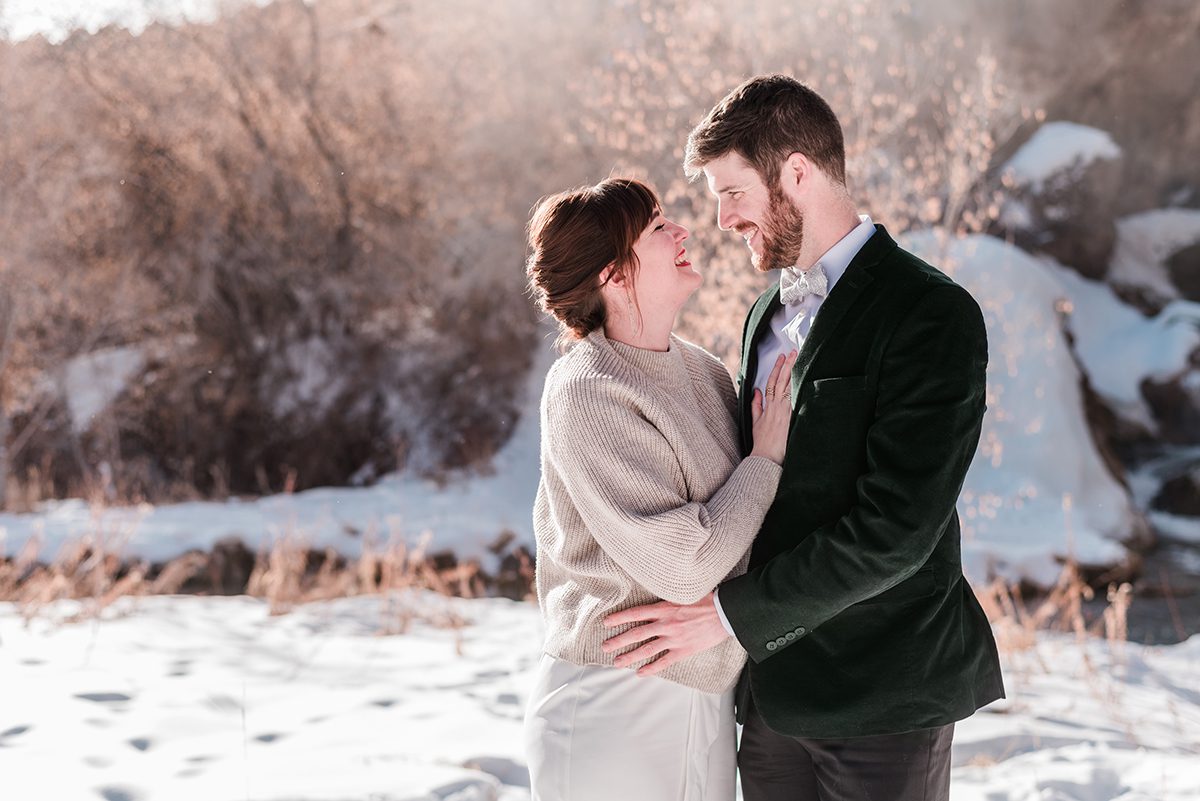 Marion & Nathan | Winter Engagement Photos at Rifle Falls State Park