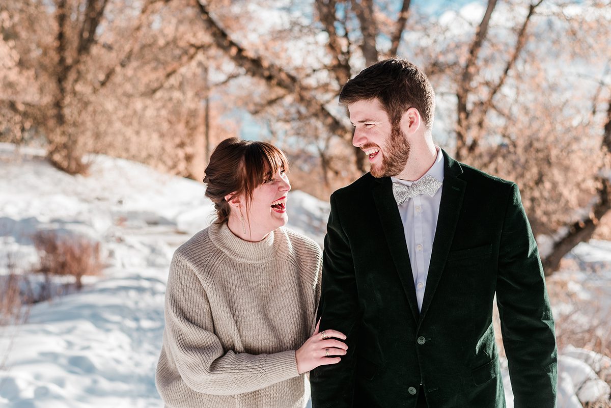 Marion & Nathan | Winter Engagement Photos at Rifle Falls State Park