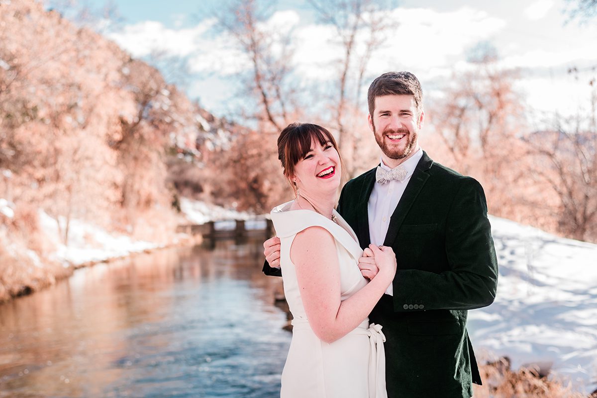 Marion & Nathan | Winter Engagement Photos at Rifle Falls State Park