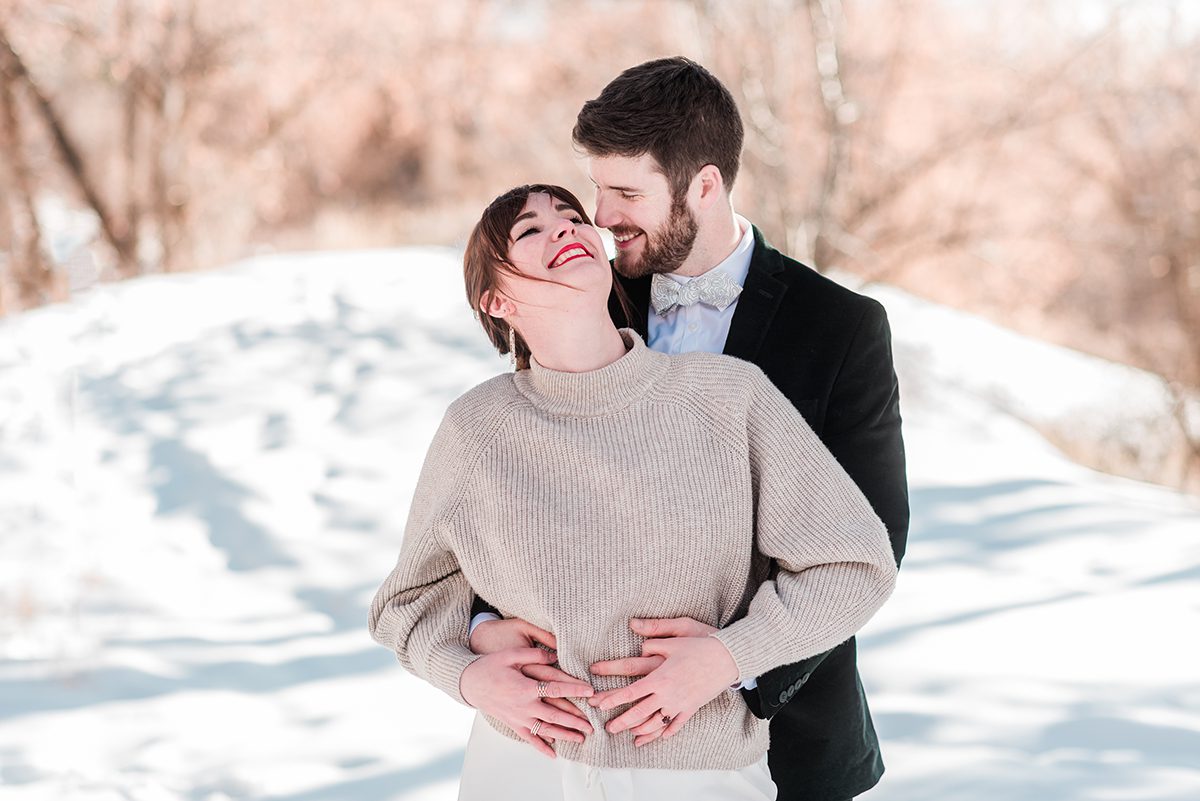 Marion & Nathan | Winter Engagement Photos at Rifle Falls State Park