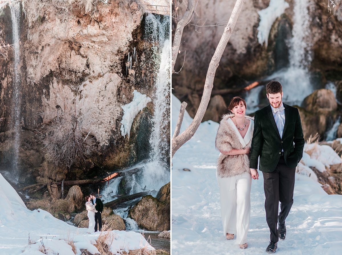 Marion & Nathan | Winter Engagement Photos at Rifle Falls State Park