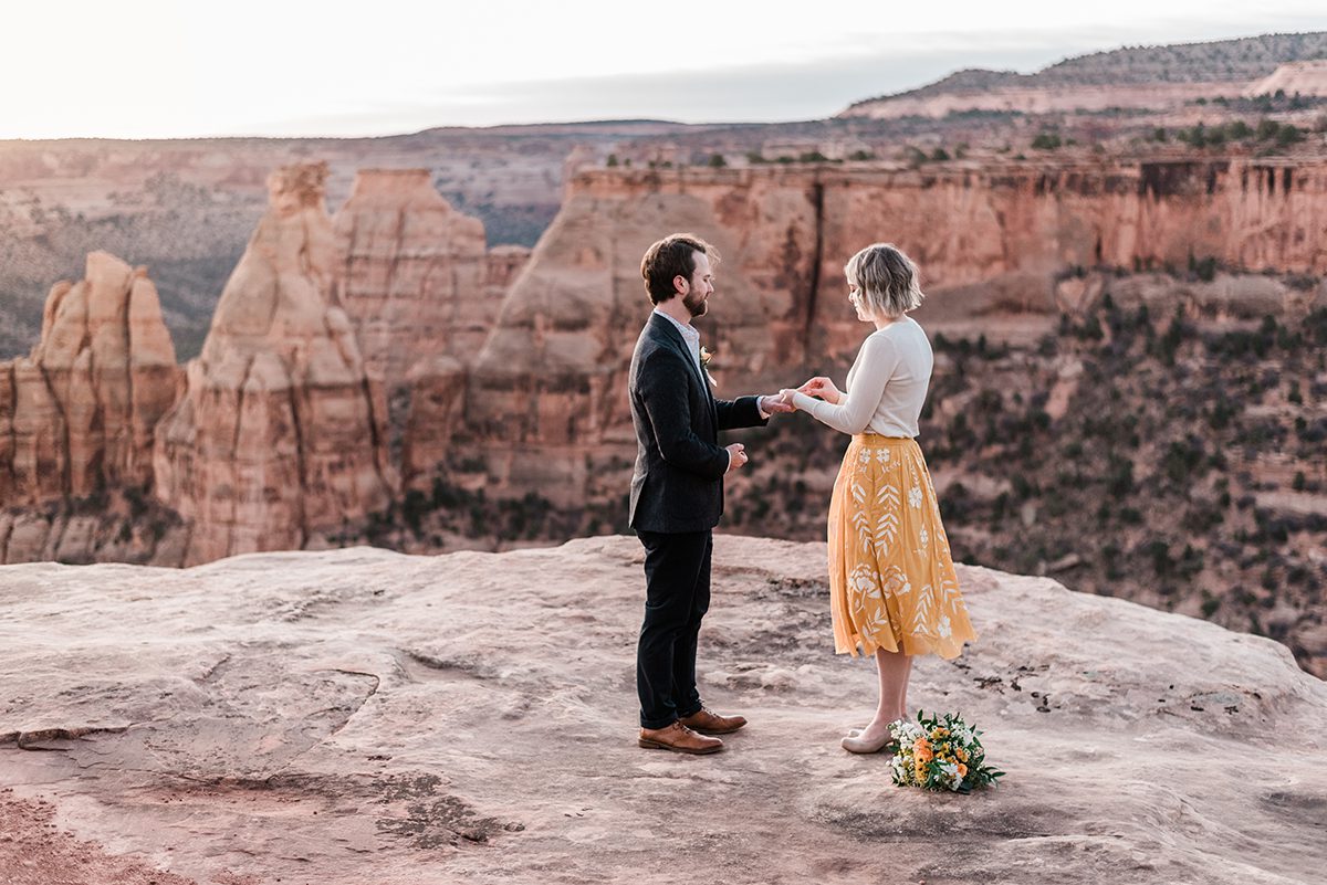 Cullen & Stesha | Sunrise Elopement on the Colorado National Monument