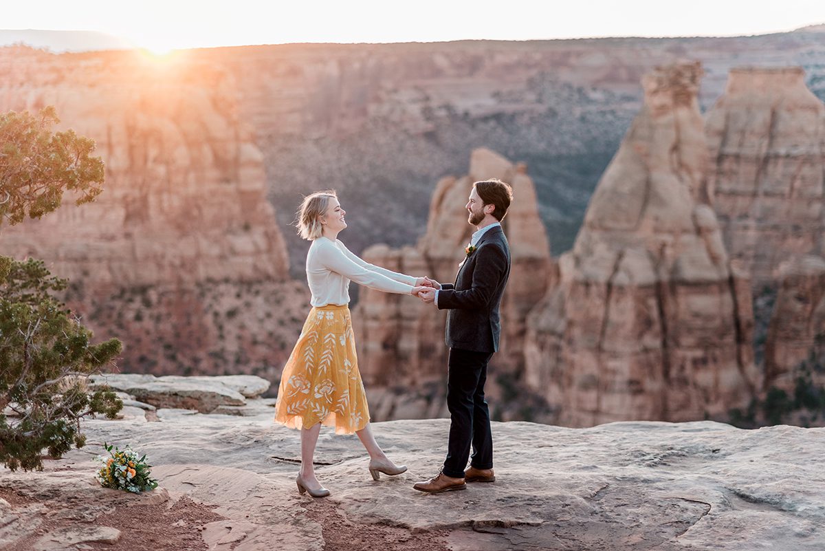 Cullen & Stesha | Sunrise Elopement on the Colorado National Monument