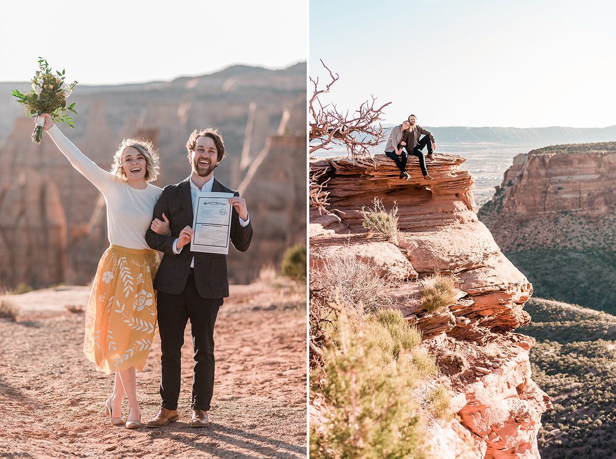 Cullen & Stesha | Sunrise Elopement on the Colorado National Monument