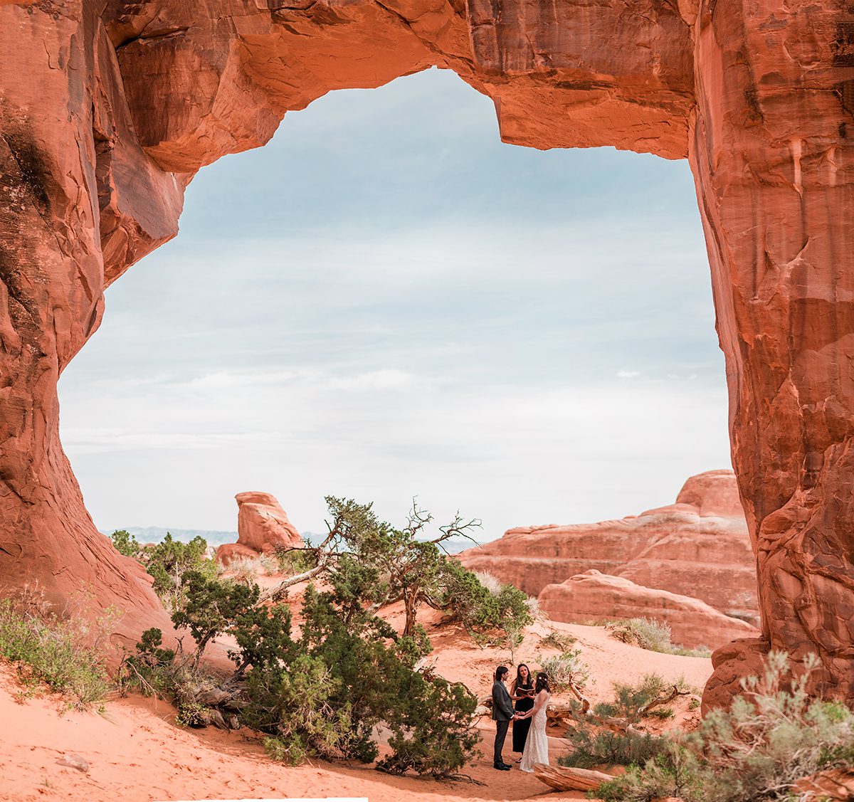 Kylie & Murat get married beneath Pine Tree Arch | Arches National Park Elopement