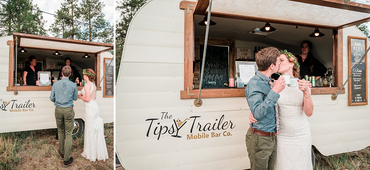 Sarah and Tom grab a drink from The Tipsy Trailer