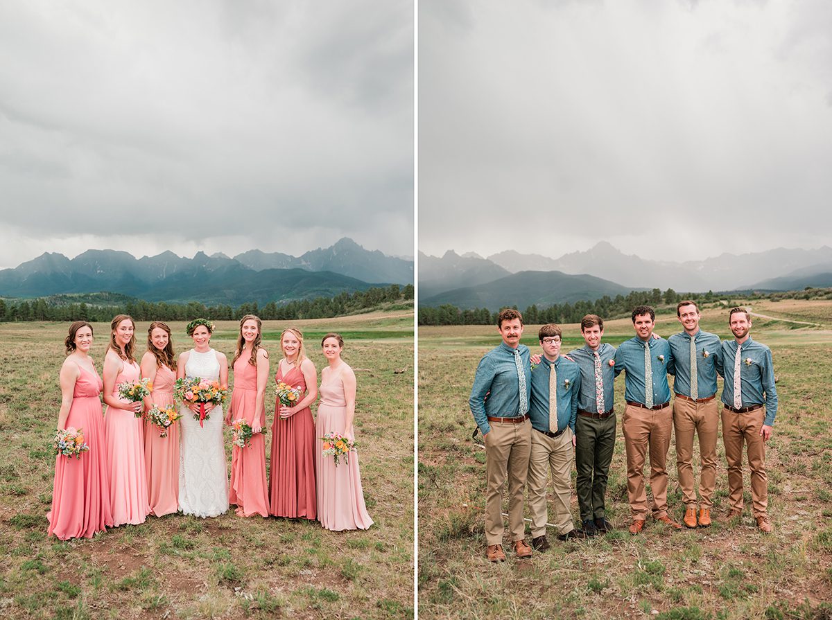 Sarah & Tom with their wedding party