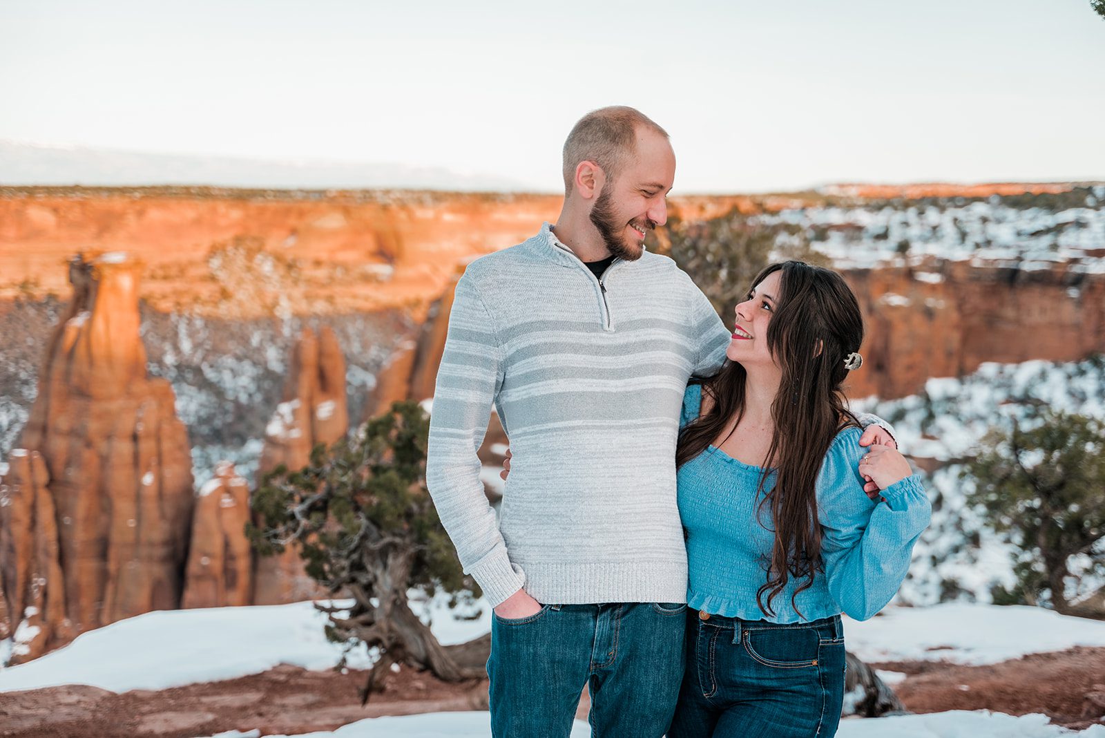 Holly & Derek | Sunset Engagement Photos on the Monument