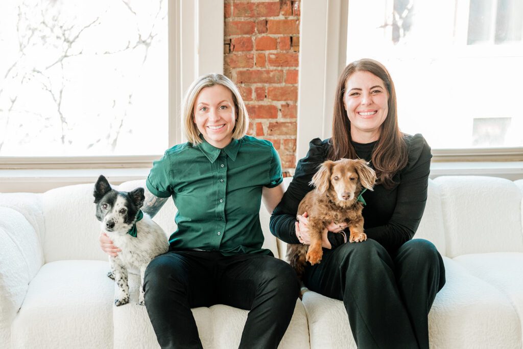 Family photos with two dogs Grand Junction studio